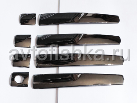 Toyota Land Cruiser Prado 150 (2009-) хромированные молдинги на наружние ручки дверей, комплект 8 предметов