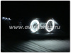 Toyota Corolla (2011-) фары передние линзовые черные со светящимися ободками с подсветкой DRL, комплект 2 шт.