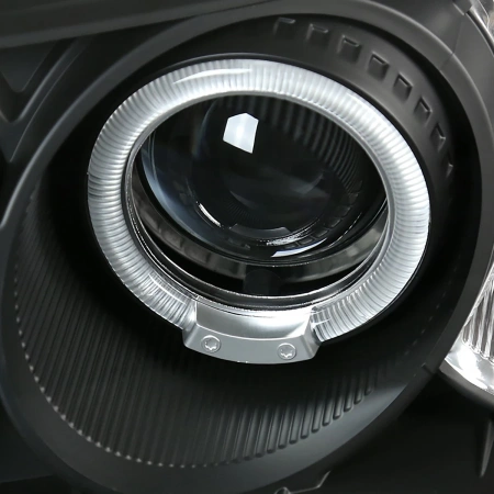 Honda Civic (01-03) 2, 4 дв. фары передние линзовые черные, со светящимися ободками, комплект 2 шт.