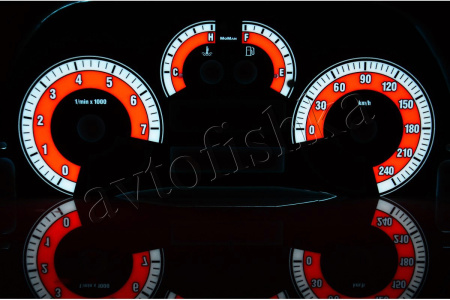 Fiat Punto 2 светодиодные шкалы (циферблаты) на панель приборов - дизайн 2