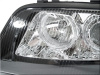 Audi A6 (01-03) фары передние линзовые черные, со светящимися ободками, под ксенон, комплект 2 шт.