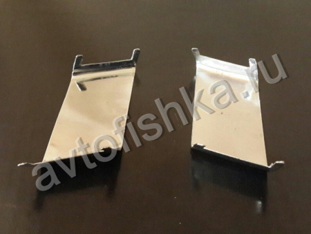 Mercedes S W126 (85-92) хромированные накладки крепления молдингов переднего бампера, комплект 2