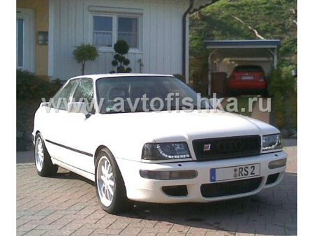 Audi 80, 90 B4 (91-95) фары передние линзовые черные со светодиодной подсветкой