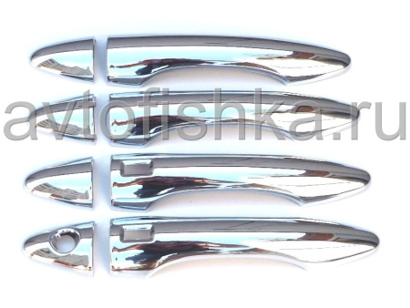 Hyundai Tucson ix35 (10-) хромированные накладки на ручки дверей внешние под сенсор, комплект 4 шт.