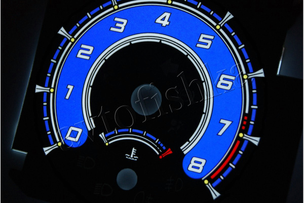 Renault Megane 2 светодиодные шкалы (циферблаты) на панель приборов - дизайн 1