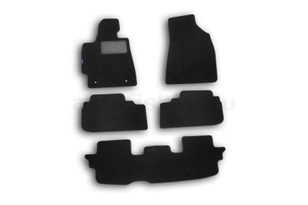 Коврики в салон TOYOTA Highlander 2010->, кросс., 5 шт. (текстиль)