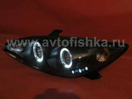 Toyota Camry 30 (02-06) UAE, Europe, USA фары передние черные со светящимися ободками, комплект 2 шт.