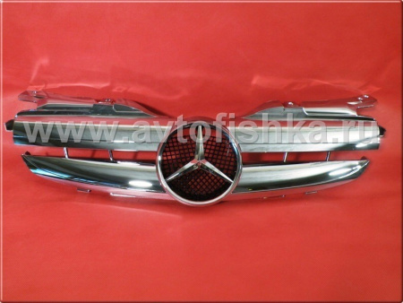 Mercedes SLK R170 (98-04) решетка радиатора 2 ламели, дизайн AMG, хромированная