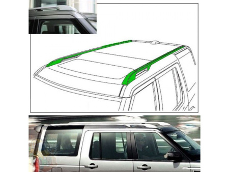 Land Rover Discovery 3, 4 (2004-2011) рейлинги на крышу, серебристые длиные, дизайн оригинал