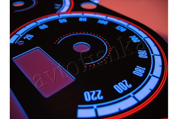 Ford Focus MK1 светодиодные шкалы (циферблаты) на панель приборов - дизайн 1