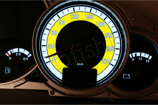 Porsche Cayenne 2002-2010 светодиодные шкалы (циферблаты) на панель приборов - дизайн 1