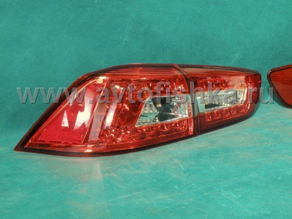 Mitsubishi Lancer 10 (07-) задние фонари светодиодные красно-хромированные, комплект 2 шт.