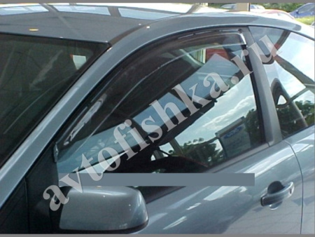 Передние дефлекторы боковых окон 2 части дымчатые Ford Focus 2 купе 3 дверный 2005-2011