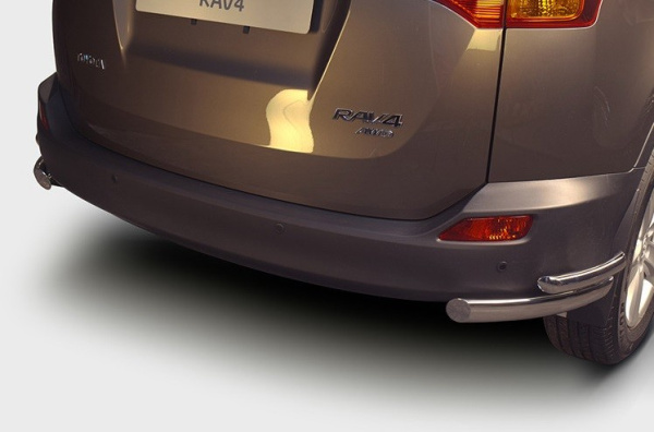 Toyota RAV4 (13–) Защита задняя уголки 75х42 мм овал/d42 двойные
