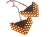 Желтые светодиодные повторители на зеркальный элемент (3 рядные, динамические), комплект 2 шт.