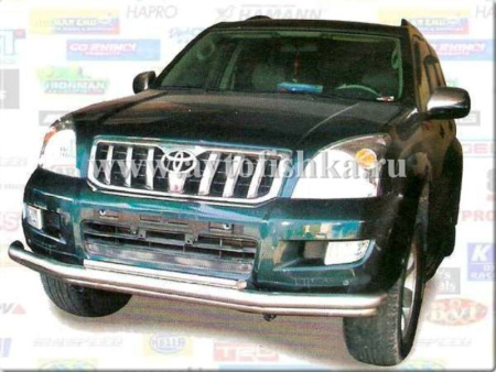 Toyota Land Cruiser Prado 120 (02-09) защита переднего бампера, тройная труба.
