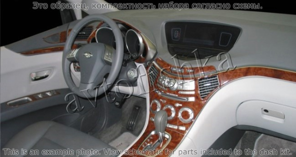 Декоративные накладки салона Subaru Tribeca 2006-н.в. полный набор, Автоматическая коробка передач