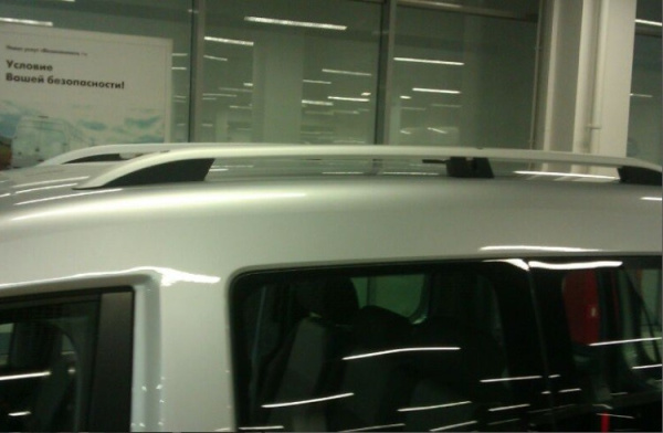 Volkswagen Caddy (10–) Рейлинги продольные (крепление на болтах), серебро