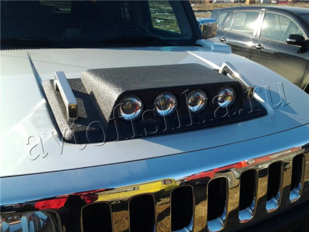 Hummer H2 (02-08) Накладка капота под оптику 90мм