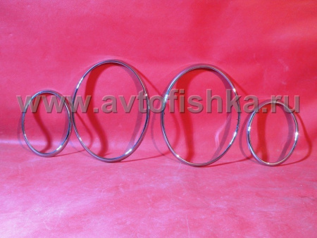 Mercedes CLK W208 декоративные накладки на передние фары, хромированные кольца, комплект 4 шт.