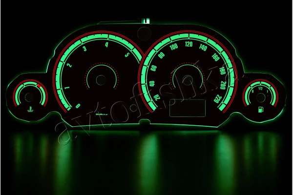 Ford Focus MK1 светодиодные шкалы (циферблаты) на панель приборов - дизайн 1