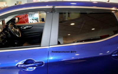 Volvo XC90 (15–) Дефлекторы боковых окон с нерж. молдингом, OEM стиль