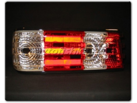 Mercedes S W126 (80-92) фонари задние прозрачные красно-белые, комплект 2 шт.