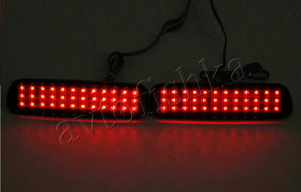 Toyota Land Cruiser 100 | Lexus LX470 (98-07) катафоты (фонари) в задний бампер, светодиодные дымчатые