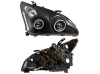 Lexus RX330, RX350 (2003-2008) фары передние линзовые черные, со светящимися ободками и светодиодной подсветкой, комплект 2 шт.