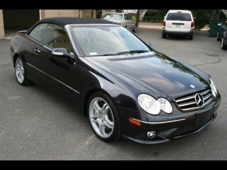 Mercedes CLK W209 (03-09) решетка радиатора черная со звездой, дизайн Big Star, стиль CL, 3 ламели.