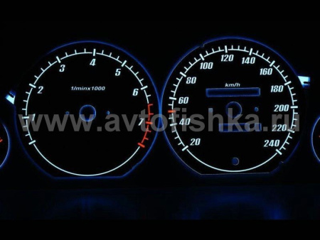 Audi 100 C4; C3 (88-94) светящиеся шкалы приборов - накладки на циферблаты панели приборов, дизайн № 1
