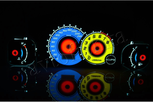 Mitsubishi Eclipse 3G светодиодные шкалы (циферблаты) на панель приборов