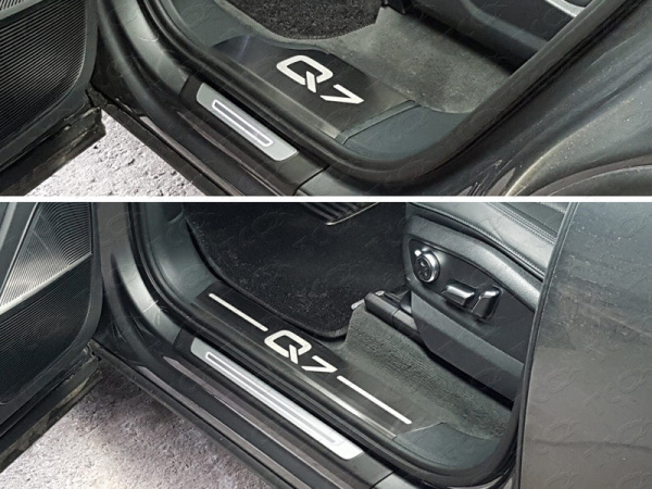 Audi Q7 (15–) Накладки на пороги (лист шлифованный надпись Q7)