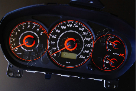 Honda Civic (01-05) светодиодные шкалы (циферблаты) на панель приборов - дизайн 1