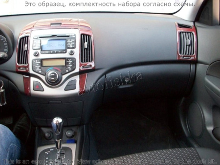 Hyundai i30 2007-2012 декоративные накладки (отделка салона) под дерево, карбон, алюминий