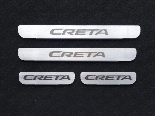 Hyundai Creta (15–) Накладки на пороги (лист шлифованный надпись Creta )
