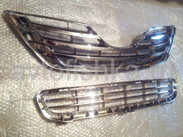 Toyota Camry V40 (2006-2009) решетка радиатора и бампера хромированные пластиковые, горизонтальный дизайн