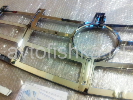 Cadillac Escalade, Escalade EXT, ESV (07-12) хромированная металлическая накладка на переднюю решетку радиатора