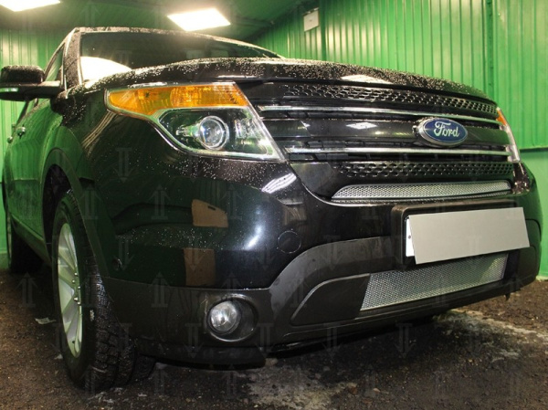 Ford Explorer (12–15) Защита радиатора Premium, хром, низ