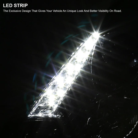 Toyota Celica 2000-2005 фары передние линзованные хромированные, с DRL ходовыми огнями