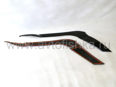 Toyota Land Cruiser Prado 150 (10-) обрамления передних фар черные, на крыло, капот и бампер, комплект 6 предметов.