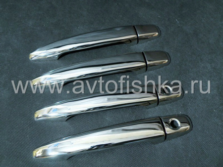 Toyota Camry 40, Prado 120 накладки на ручки дверей из нержавеющей стали, комплект на 4 двери