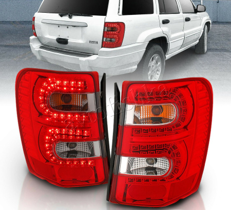 Jeep Grand Cherokee (99-04) фонари задние светодиодные красно-тонированные, комплект 2 шт.