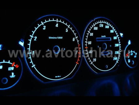 Audi 100 C4; C3 (88-94) светящиеся шкалы приборов - накладки на циферблаты панели приборов, дизайн № 1