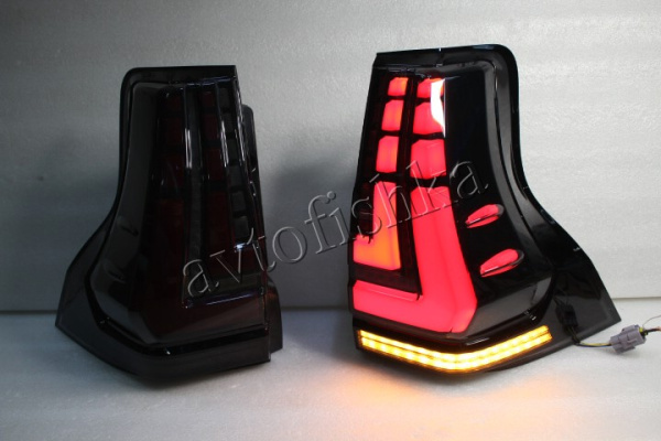 Toyota Land Cruiser Prado 150 (2010-) фонари задние светодиодные тонированные, дизайн Lexus, комплект 2 шт.