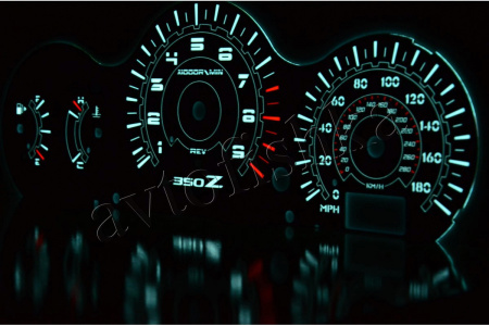 Nissan 350 Z светодиодные шкалы (циферблаты) на панель приборов