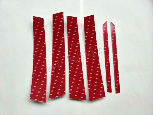 Mercedes E-Klasse W210 (95-03) хромированные накладки стоек дверей, комплект 6 шт.