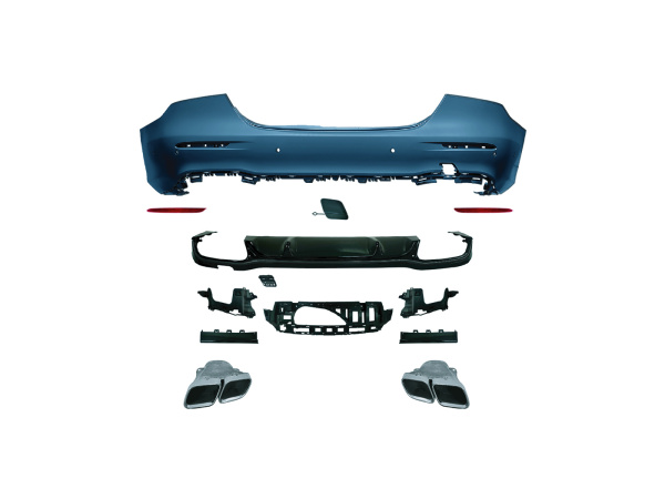 Mercedes-Benz E-Klasse W213 рестайлинг 2020 - н.в. задний бампер в сборе с диффузором и насадками 6.3 AMG