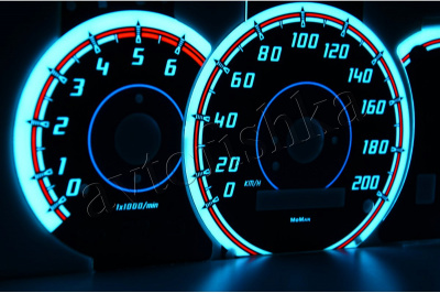Kia Sorento светодиодные шкалы (циферблаты) на панель приборов - дизайн 2
