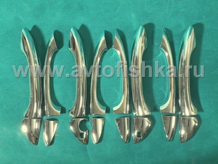 Mercedes W220, W211, W203 накладки хромированные на ручки дверей, комплект 16 предметов